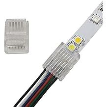 6 Pin 12mm LED Strip to Wire Connector RGB CCT India | Ubuy