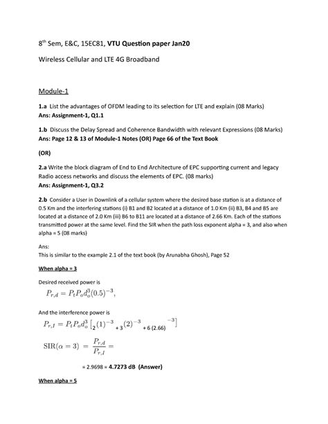 Solutions to Jan20 VTU Question paper 15EC81 - 8 th Sem, E&C, 15EC81 ...