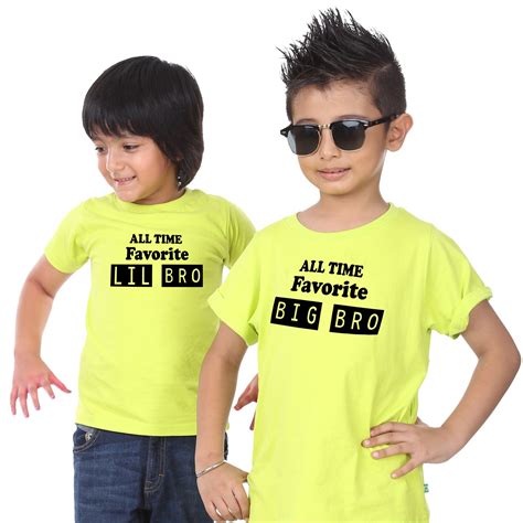 Same Matching Tees for Two Sons or Twins - Yellow Colour