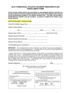 Fillable Online carthage 13-14 Carthage PSP Enrollment Form - carthage ...