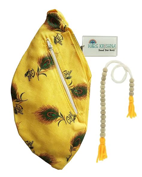 Hare Krishna Food For Soul Radhe Name Bead Bag-Gomukhi Bag-Jaap Mala ...