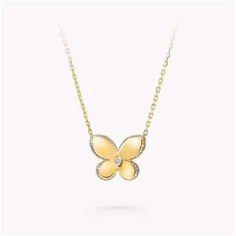 14K Gold Butterfly Pendant Necklace | SolitaireMart