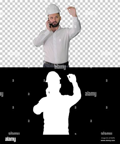 Architect talking by the phone while walking, Alpha Channel with Stock ...