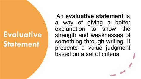 Image result for Evaluative Statement Examples