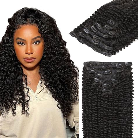 Amazon.com : Lashey Hair Extensions Real Human Hair 120g 7pcs Black ...