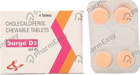 Surge D3 60000 IU Chewable Tablet (4): Uses, Side Effects, Price ...