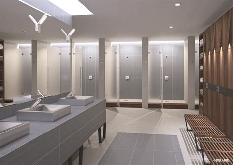 Gym Design: Washbasin and Shower Area