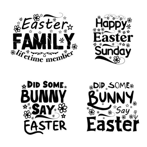 Happy Easter Black And White Vector Art, Icons, and Graphics for Free ...