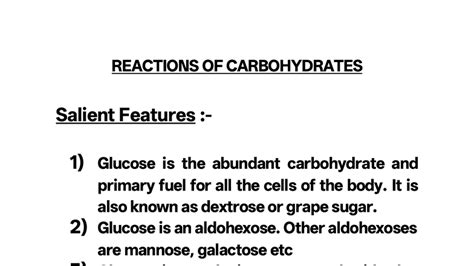 Reactions of Carbohydrates: Key Features and Mechanisms - Studocu