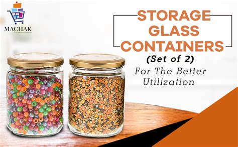 Buy Machak Kitchen Storage Glass Jar with Rust Proof Air Tight Golden ...