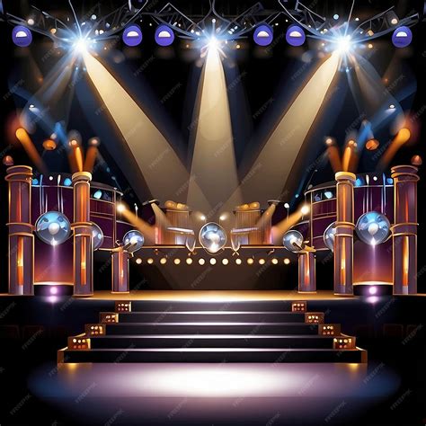 Music stage background show performance begin with lighting and ...