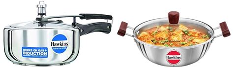 Buy Hawkins 3 Litre Pressure Cooker, Stainless Steel Cooker, Wide ...