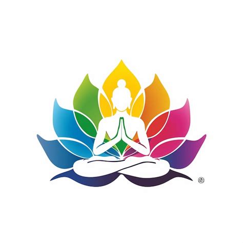 Meditation logo white background | Premium AI-generated image