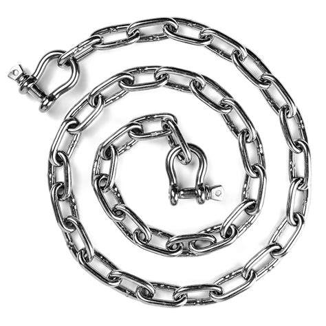 4 Foot 316 Stainless Steel Anchor Chain 1/4" (6mm) by 4 Foot with 2 ...