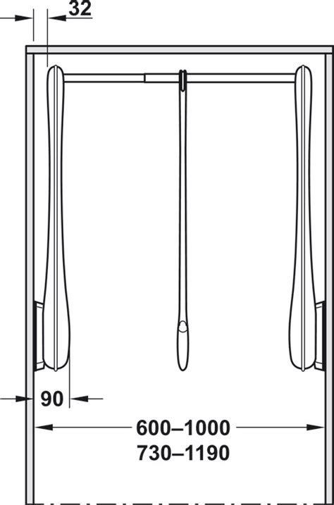 Wardrobe lift, Only, for fitting to side panel, load bearing capacity ...