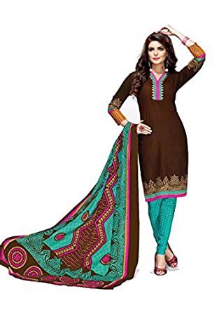 Buy Cotton Unstitched Dress Material (Multi-Coloured) by kavit Garments ...