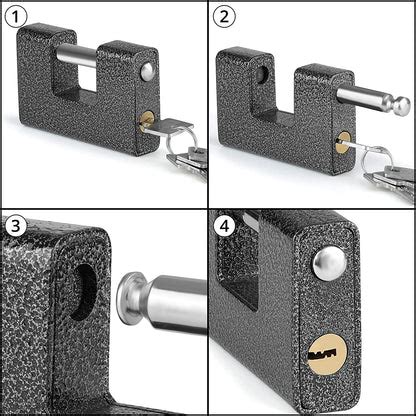 ABOUT SPACE Heavy Duty Padlock with 4 Keys - 814g Hardened Steel Secur ...