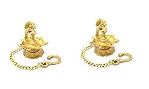 Buy Two Moustaches Peacock Design Brass Hanging Diya Set , Brass Oil ...