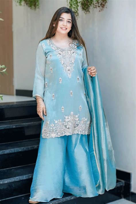 Wedding Special Sky Blue Color Sharara Suit For Girl - Anaya Designer ...