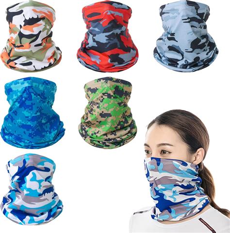 MAXQUU 6 Pieces Camouflage Neck Scarf - Cold Ice Silk, Breathable Sun ...