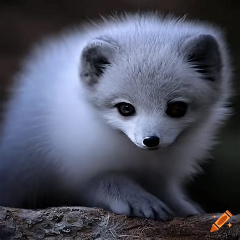 Adorable baby arctic fox