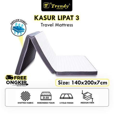 Promo Trendy Kasur Lipat 3 Busa Rebonded 140x200x7cm Foldable Mattress ...