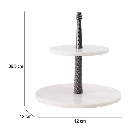 Black & White Two-Tier Marble Stand – Versatile Serveware for Cakes ...