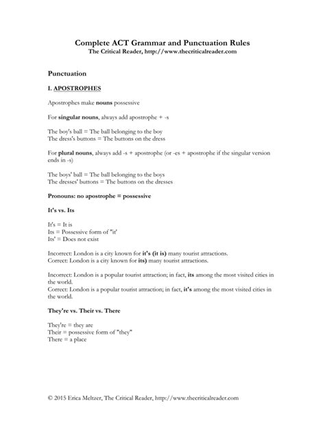 Image result for ACT Grammar Rules