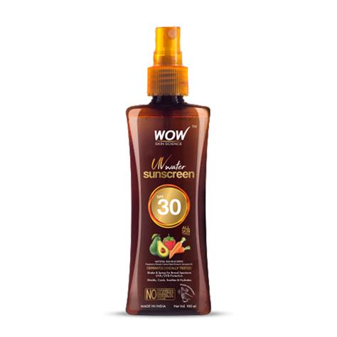 WOW Skin Science Uv Sunscreen Quick Absorbent, Oil-Free Spray With Spf ...