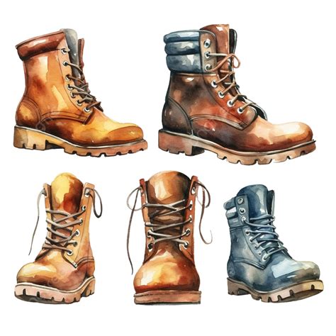 Watercolor Boots Clip Art Element, Boot, Watercolor, Hand PNG ...