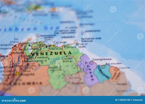 Map of Venezuela Country in World Map Paper Stock Photo - Image of culture, north: 178692198