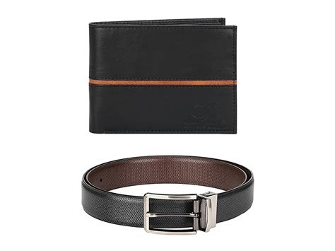 Buy Amicraft Men's Combo Pack of Faux Leather Wallet and Belt (Black ...