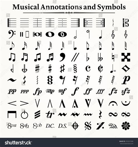 Elements Musical Symbols Icons Annotations Stock Vector (Royalty Free ...