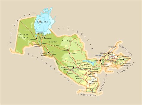 Maps of Uzbekistan | Detailed map of Uzbekistan in English | Tourist map of Uzbekistan | Road ...