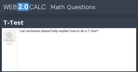 View question - T-Test