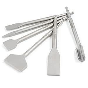 ZELCAN Chisel Set with SDS Plus Shanks, 6pc Masonry Concrete Drill Bit ...