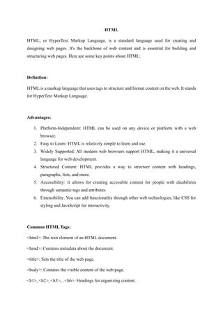 Image result for HTML Overview