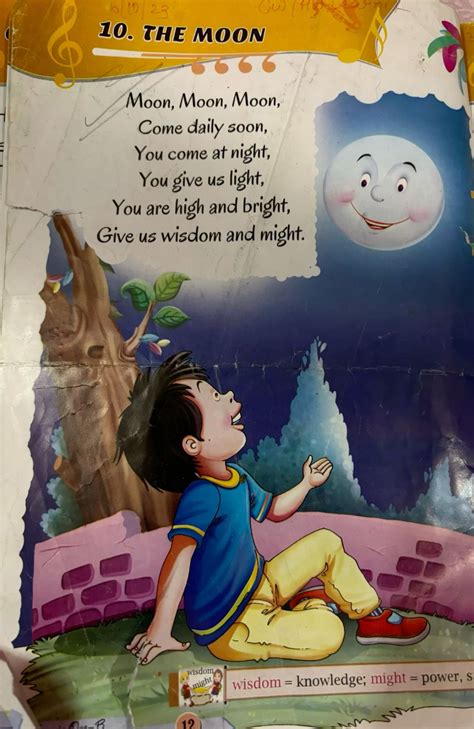 The moon | Nursery rhymes poems, Kids poems, Rhymes for kids