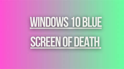 Windows 10 Blue Screen of Death (BSOD) - Softwarelinkers - Linux ...