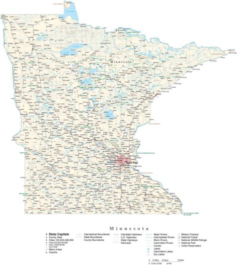 Detailed Minnesota Road Map