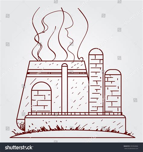 Nuclear Power Plant Outline Drawing: เวกเตอร์สต็อก (ปลอดค่าลิขสิทธิ์ ...