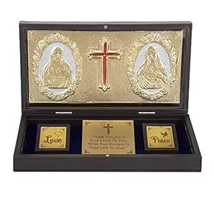 INTERNATIONAL GIFT® Gold Coated Jesus God Idol with Charan Paduka ...