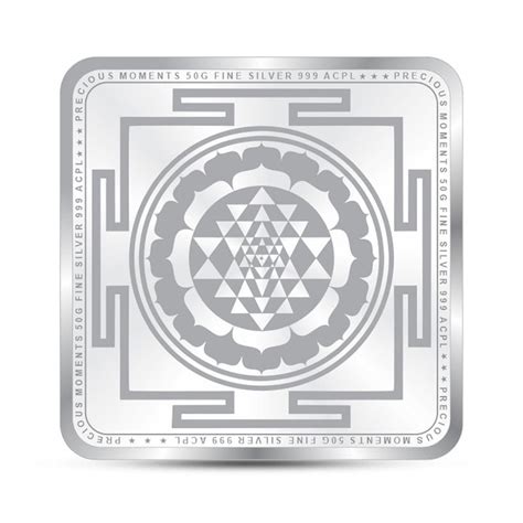 Precious Moments - Buy Laxmi Ganesh Square 50Gm Silver Coin (999 Purity ...