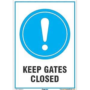 Buysafetyposters.com -Keep Gates Closed Signs in English - PVC Sticker ...
