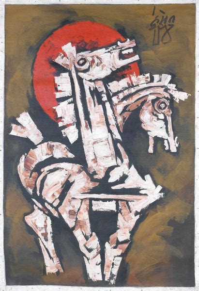 Double Horse - Art Prints by M F Husain | Buy Posters, Frames, Canvas ...