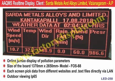 Ambient Air Quality Pollution Display Board - Continuous Ambient Air ...