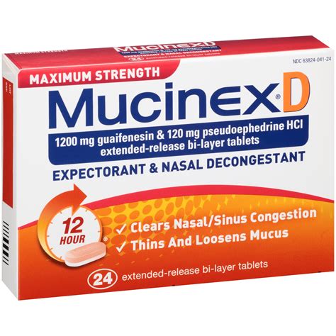 Mucinex® D Maximum Strength Extended-Release Bi-Layer Expectorant & Nasal Decongestant Tablets ...