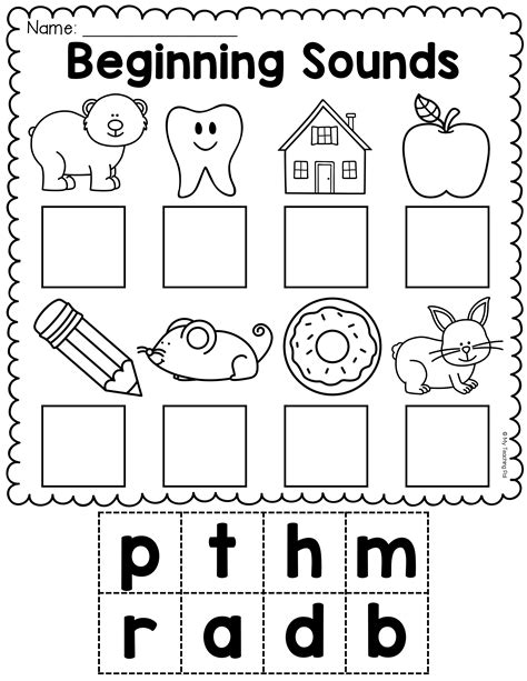 Beginning Sounds Cut and Paste Worksheet - Kindergarten in 2025 ...