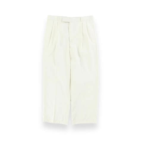 【COU】white color two tuck wide slacks -3756- | cv
