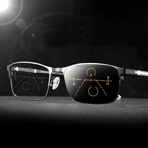 Photochromic Reader Glasses Men's Multifocal Presbyopia Anti Light ...